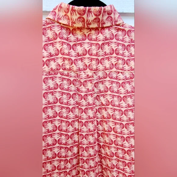 NWT - Eddie Bauer Mens Classic Short Sleeve Baja Shirt – Fox Print – Size M - Picture 7 of 16